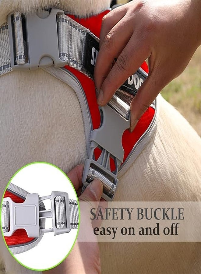 Cavalry Service Dog Harness with Leash, Blue and Black (Red, Large) - Image 3